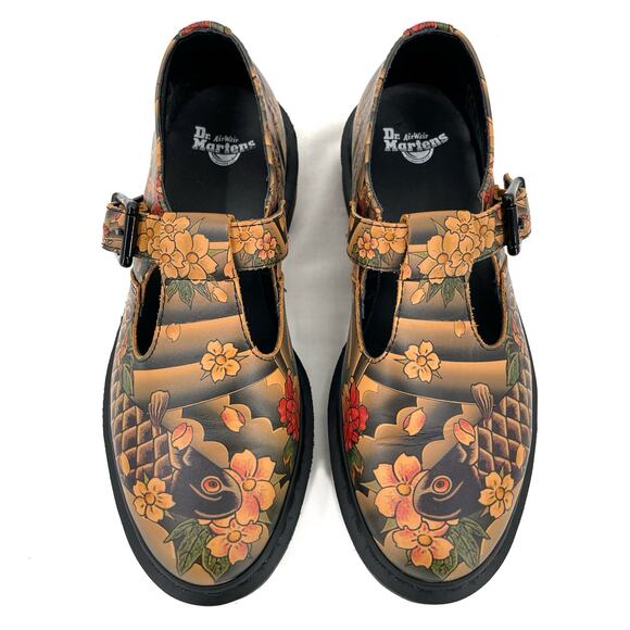 Dr. Martens Shoes - Dr. Martens x Evisu Wagara Polley Tattoo Sleeve Japanese Koi Mary Jane Size US 7